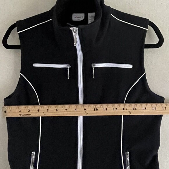 JoFit Golf Vest Top Size XS Zip Up Pockets High Neck Sleeveless Black Reflective - Picture 6 of 8